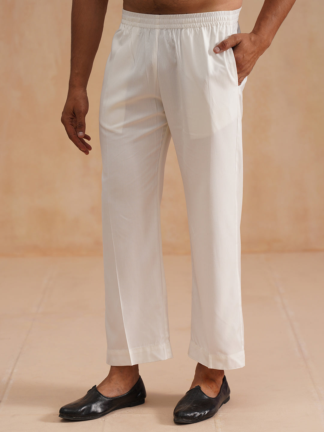 Solid Cotton Pyjama For Men ( JOPJ 011 White )