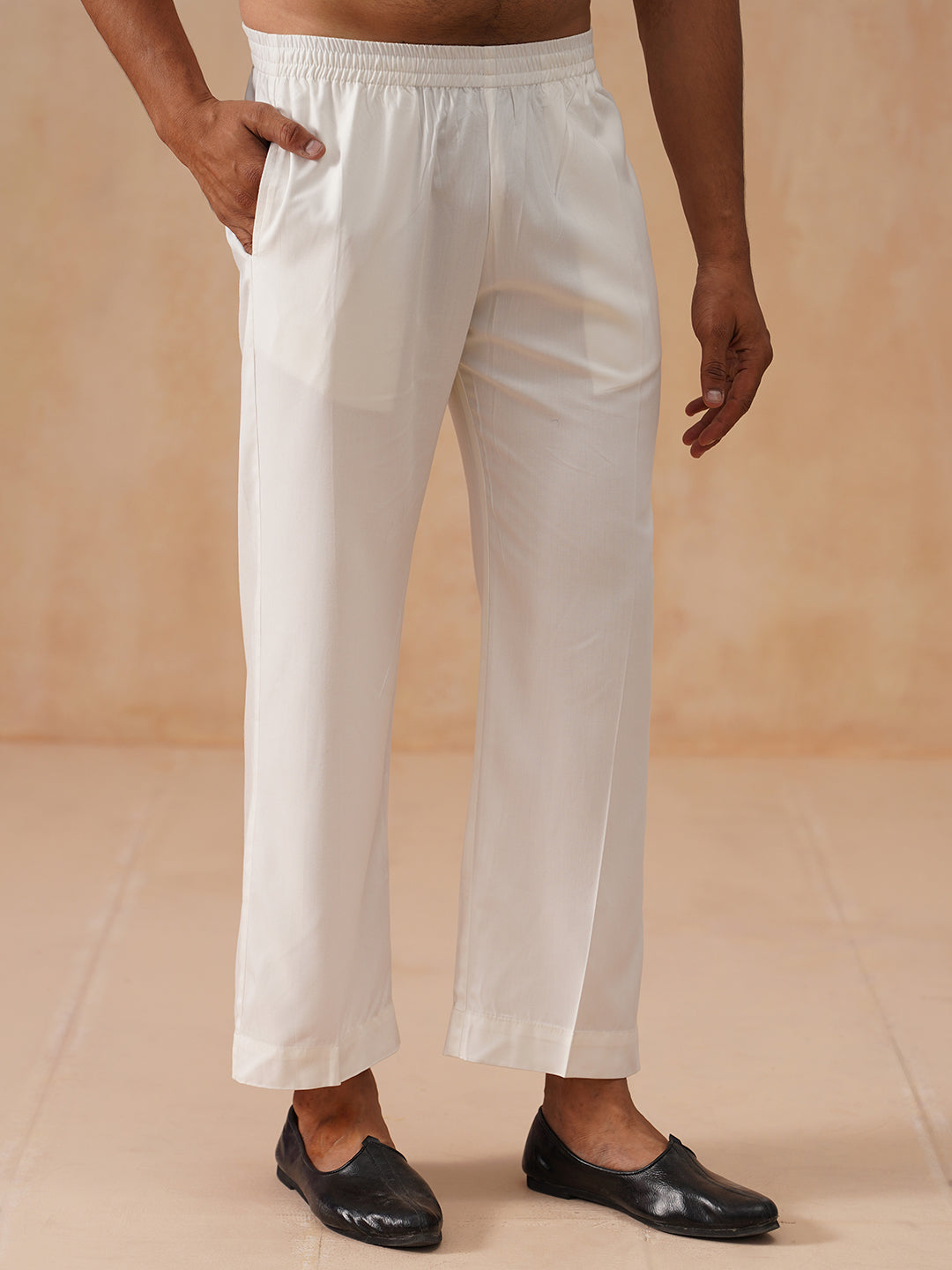 Solid Cotton Pyjama For Men ( JOPJ 011 White )