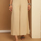 Women Beige Straight Partially Elasticated Palazzo