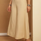Women Beige Straight Partially Elasticated Palazzo