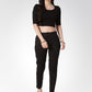 Jompers Women Black Smart Slim Fit Solid Regular Trousers ( JOP 2119 Black )