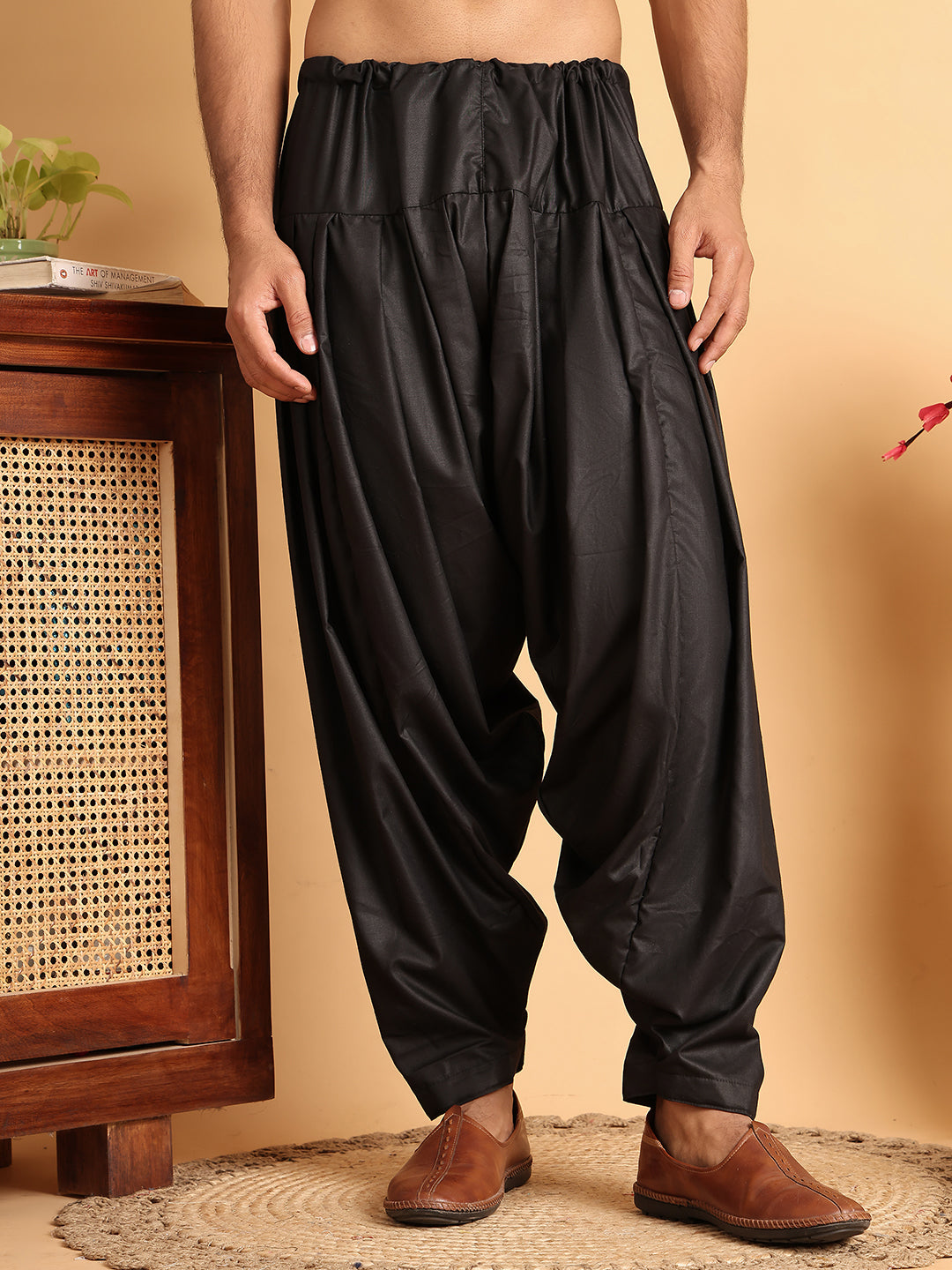 Black Viscose Rayon Salwar for Men ( JOSP 007Black )