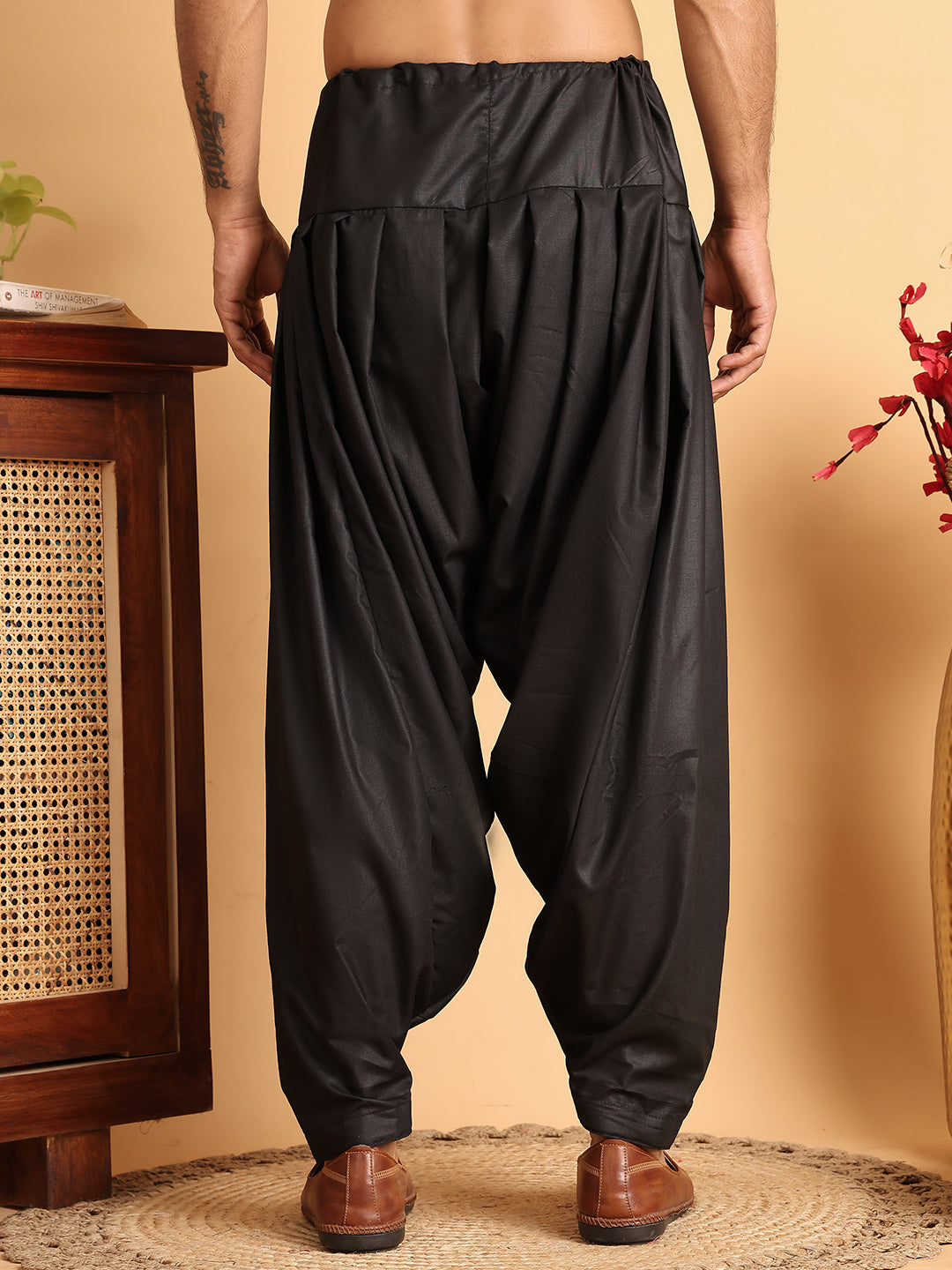 Black Viscose Rayon Salwar for Men ( JOSP 007Black )