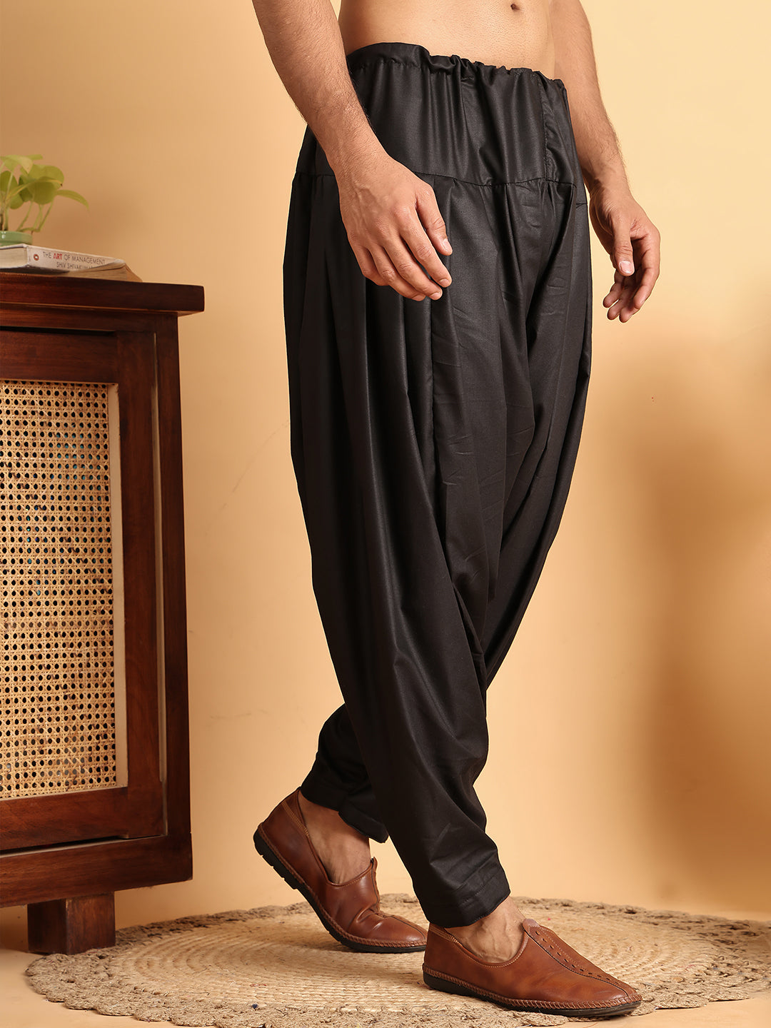 Black Viscose Rayon Salwar for Men ( JOSP 007Black )