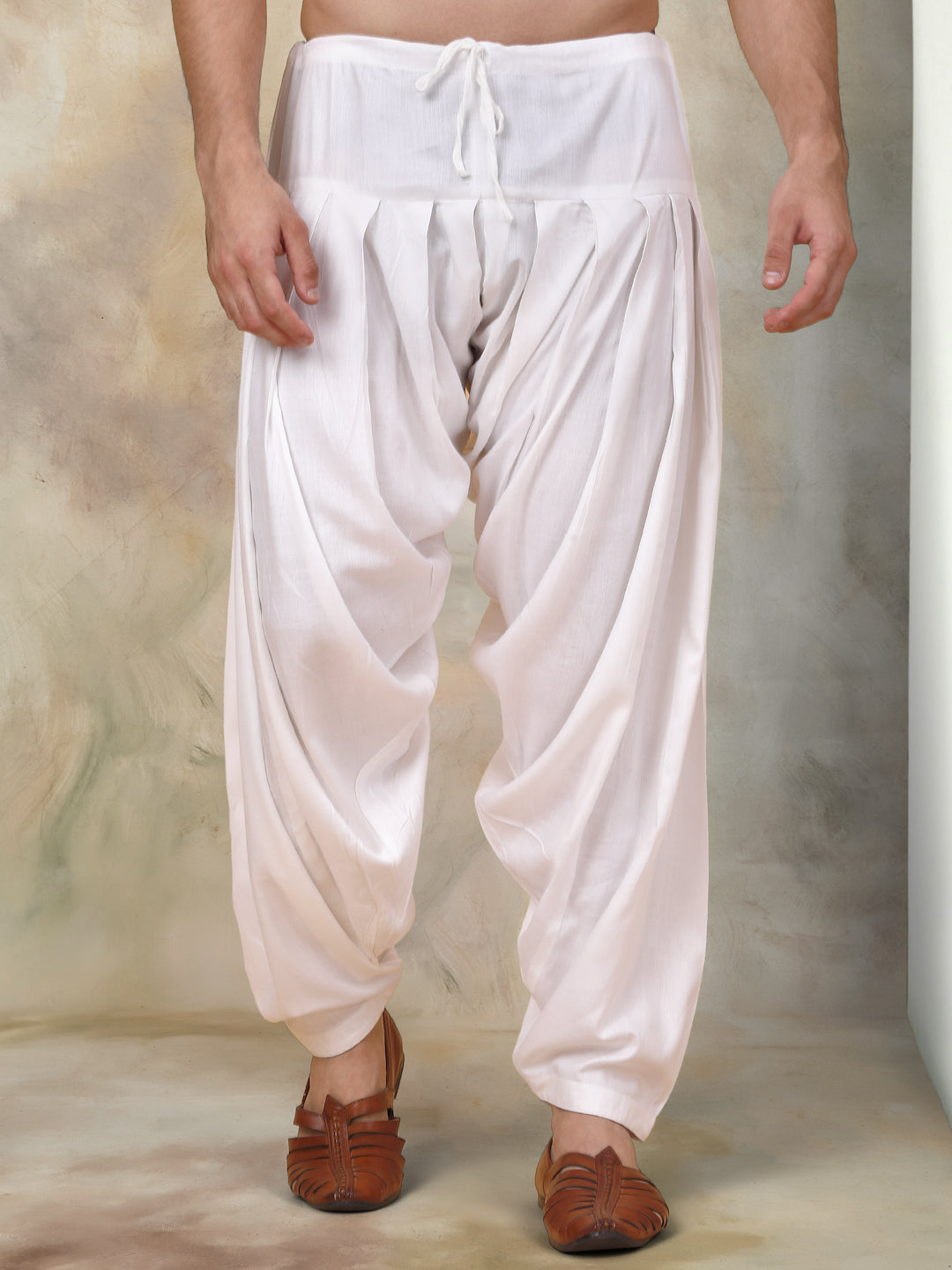 White Viscose Rayon Salwar for Men ( JOSP 007White )