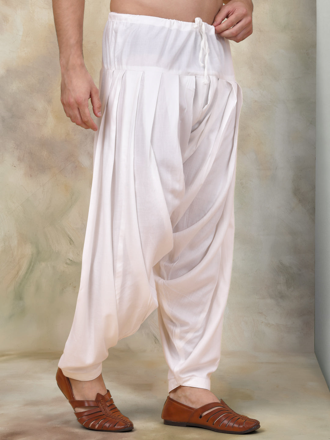 White Viscose Rayon Salwar for Men ( JOSP 007White )