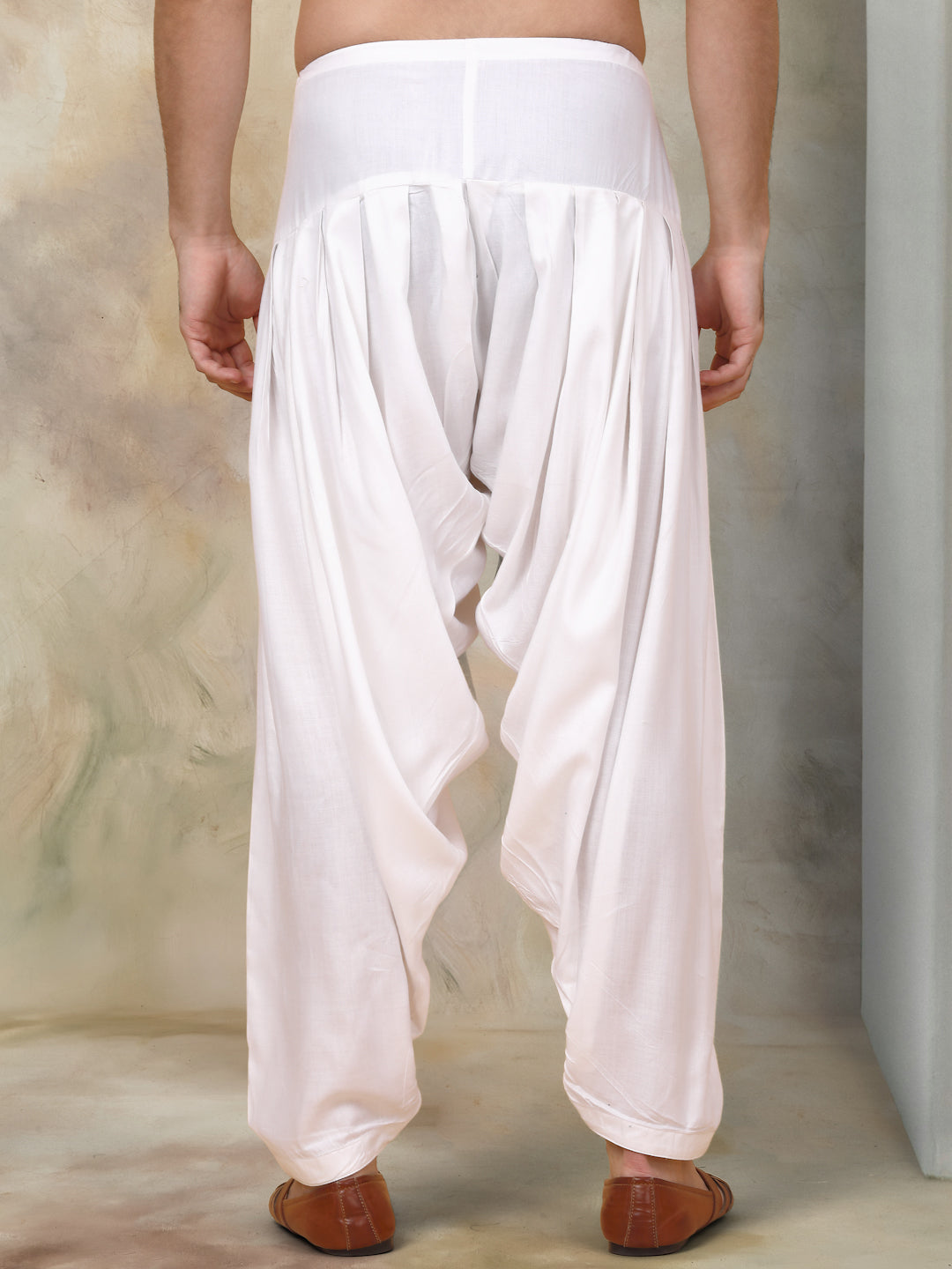 White Viscose Rayon Salwar for Men ( JOSP 007White )