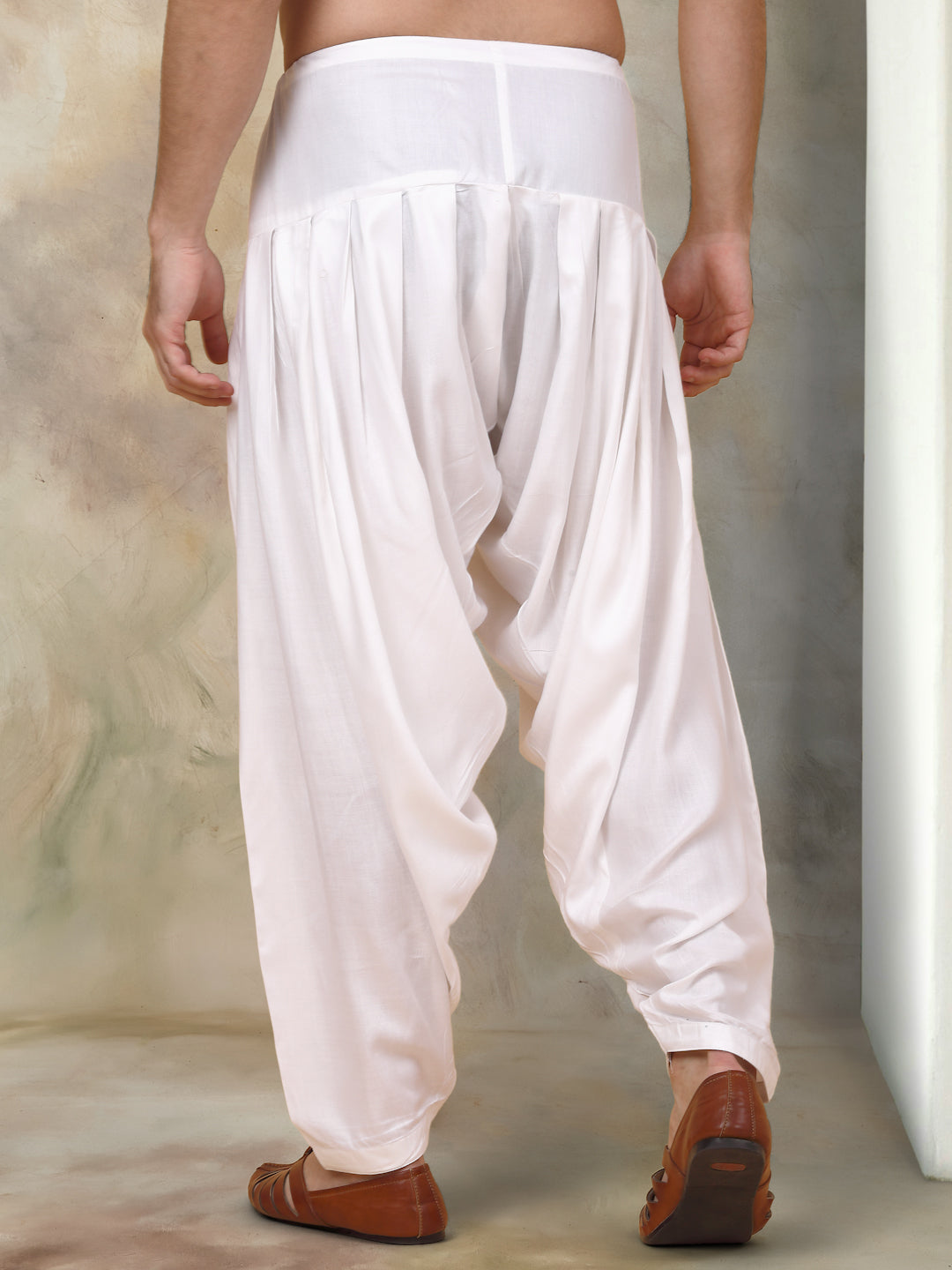 White Viscose Rayon Salwar for Men ( JOSP 007White )