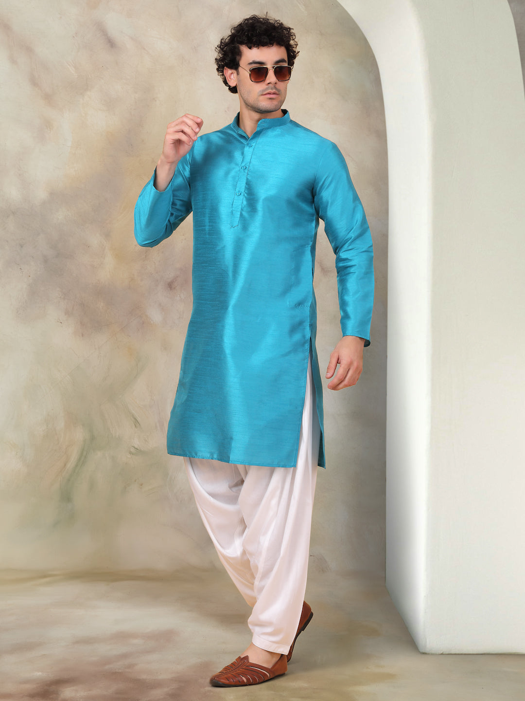 White Viscose Rayon Salwar for Men ( JOSP 007White )