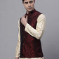 Jompers Men's Woven Jacquard Waistcoat ( JOWC 4004 Maroon )