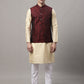 Jompers Men's Woven Jacquard Waistcoat ( JOWC 4004 Maroon )