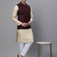 Jompers Men's Woven Jacquard Waistcoat ( JOWC 4004 Maroon )