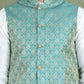 Woven Design Nehru Jacket For Men ( JOWC 4005Green )