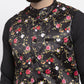Jompers Men's Black Printed Nehru Jacket ( JOWC 4007Black )