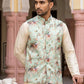 Men's Silk Blend Printed Nehru Jacket