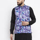 Jompers Men Violet Printed Satin Nehru Jacket (JOWC 4007 Voilet )