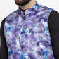 Jompers Men Violet Printed Satin Nehru Jacket (JOWC 4007 Voilet )