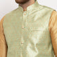 Jompers Men's Green Woven Nehru Jacket ( JOWC 4009Lime )