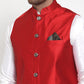 Jompers Men's Maroon Woven Jacquard Nehru Jacket ( JOWC 4017Maroon )