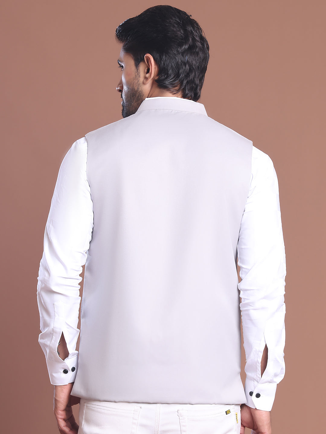 Solid Nehru Jacket For Men ( JOWC 4046 Grey )