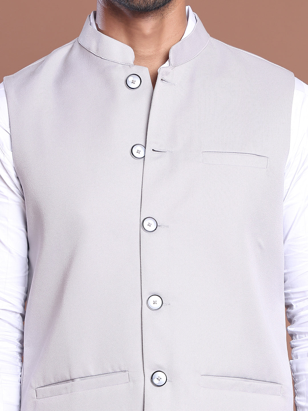 Solid Nehru Jacket For Men ( JOWC 4046 Grey )