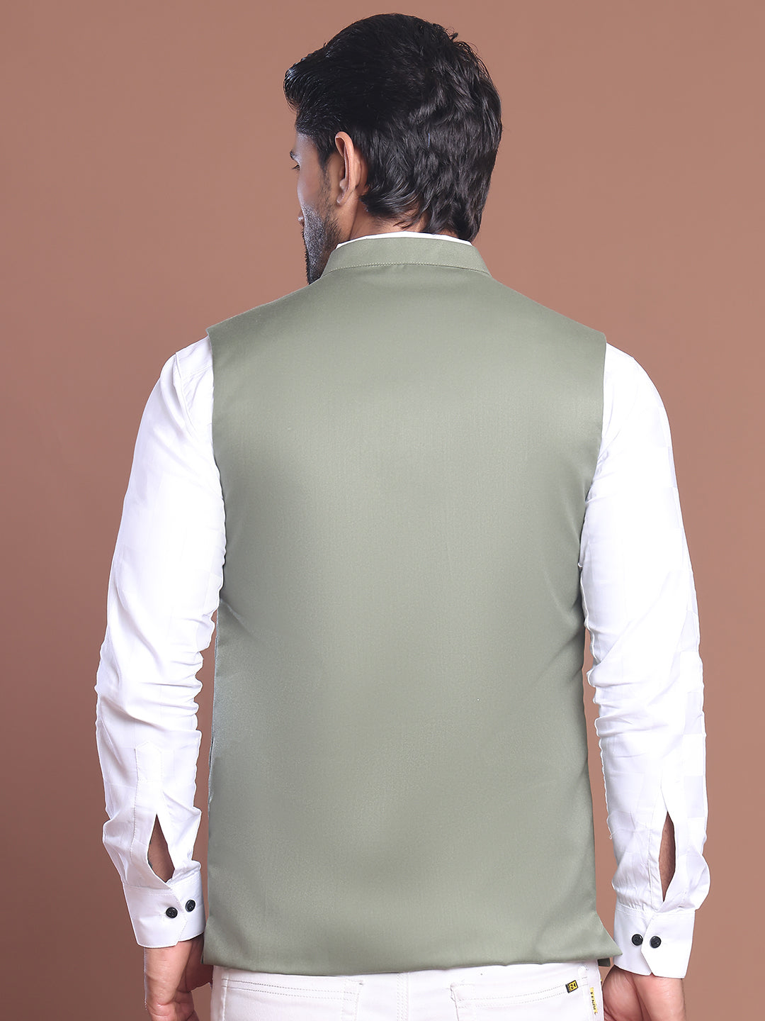 Solid Nehru Jacket For Men ( JOWC 4046 Pista )