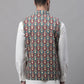 Men Teal and Maroon Printed Waistcoats