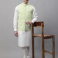 Men Green and White Embroidered Waistcoats