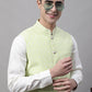 Men Green and White Embroidered Waistcoats