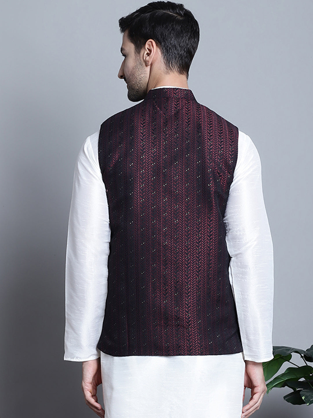 Men's Woven Design Nehru Jacket