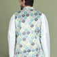 Floral Printed Nehru Jacket ( JOWC 4090Green )