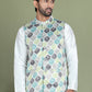 Floral Printed Nehru Jacket ( JOWC 4090Green )