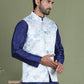 Floral Printed Nehru Jacket ( JOWC 4090Silver )