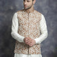 Men's embroidered Nehru Jacket ( JOWC 4092Brown )