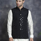 Men's embroidered and sequins Nehru Jacket ( JOWC 4093Black )