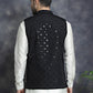 Men's embroidered and sequins Nehru Jacket ( JOWC 4093Black )