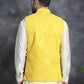 Men's embroidered and sequins Nehru Jacket ( JOWC 4093Yellow )
