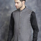 Men's Woven Design Nehru Jacket ( JOWC 4095Charcoal )