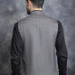 Men's Woven Design Nehru Jacket ( JOWC 4095Charcoal )