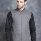 Men's Woven Design Nehru Jacket ( JOWC 4095Charcoal )