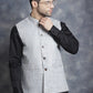 Men's Woven Design Nehru Jacket ( JOWC 4095Grey )