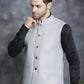 Men's Woven Design Nehru Jacket ( JOWC 4095Grey )