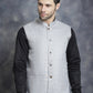 Men's Woven Design Nehru Jacket ( JOWC 4095Grey )