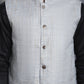 Men's Woven Design Nehru Jacket ( JOWC 4095Grey )