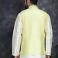 Men's Sequins and Embroidred Nehru Jacket ( JOWC 4096Yellow )
