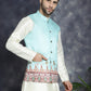 Men's Printed Nehru Jacket ( JOWC 4097Sky )