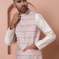 Floral Printed and Embroidered Nehru Jacket for Men