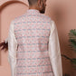Floral Printed and Embroidered Nehru Jacket for Men