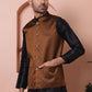 Woven Design Nehru Jacket for Men