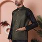 Woven Design Nehru Jacket for Men